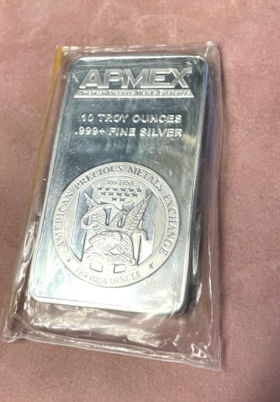 APMEX 10 OZ TROY FINE SILVER BAR (1 of 2)
