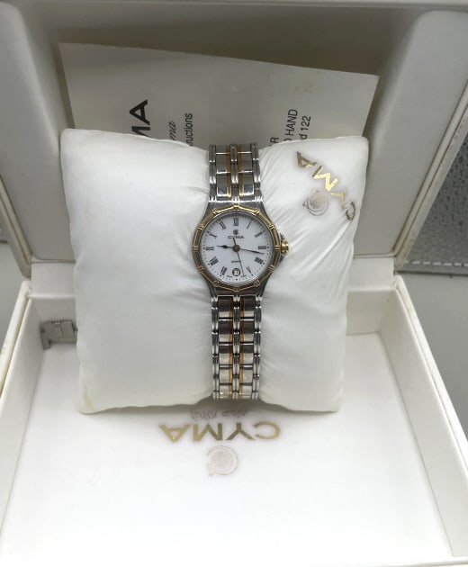 LADIES CYMA STAINLESS & 18KT GOLD WATCH (1 of 1)