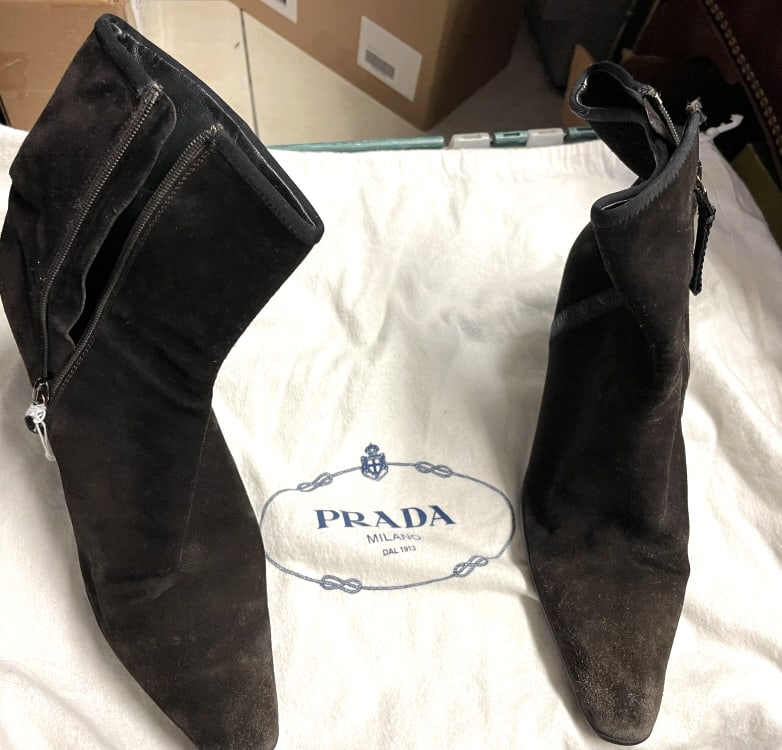 PRADA SUEDE ANKLE BOOTS VERY GOOD CONDITION (1 of 3)