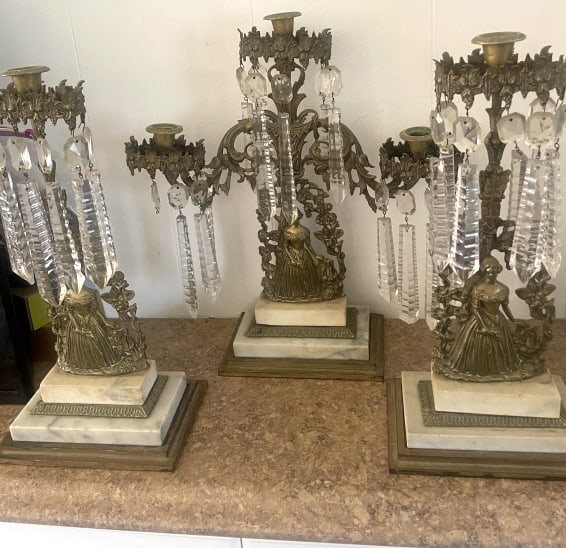 VICTORRIAN STYLE 3 PIECE GIRANDOLE SET (1 of 4)