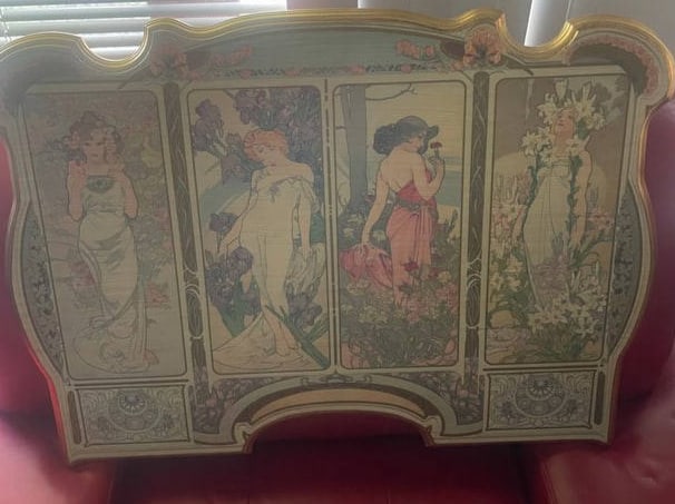 MUCHA, A 1860-1931 4 BEAUTUIES ON WOOD LAMINATED (1 of 6)