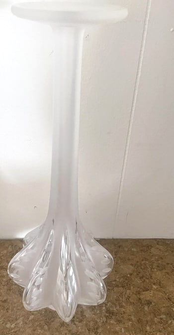LALIQUE CRYSTAL FROSTED TALL CLAUDE VASE: rench, After 1945, Marked Underside Lalique France, N amed after Rene Laliques grandaughter Marie Claude Height 14 Inches, EXCELLENT CONDITION