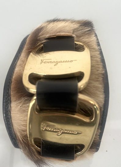 AUTHENTIC FERRAGAMO LADIES ACCESSORIE BRACELET: FUR TRIM VERY GOOD CONDITION