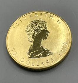 1988 RARE CANADIAN $50 GOLD MAPLE LEAF COIN .9999