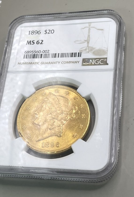 1896 GOLD $20 DOUBLE EAGLE NGC MS62 (1 of 2)
