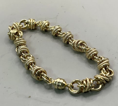 14KT YELLOW GOLD DOUBLE LINK BRACELET LOOSE RING (1 of 2)