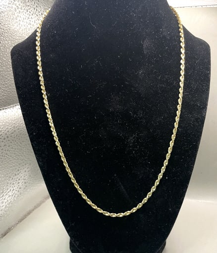 14KT YELLOW GOLD DIAMOND CUT ROPE CHAIN (1 of 3)