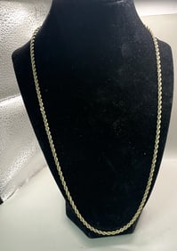 14KT YELLOW GOLD LONG GOLD ROPE CHAIN
