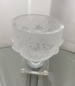 LALIQUE ELIZABETH FOOTED CRYSTAL VASE