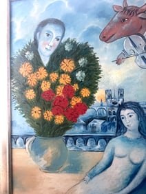 ORIGINAL MARC CHAGALL OIL /CANVAS ,ID CENTURY COA
