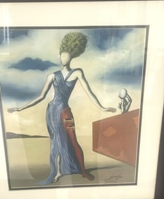SALVADORE DALI GOUACHE ON PAPER FRAMED COA