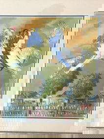 MARC CHAGALL ORIGINAL GUACHE ON PAPER COA