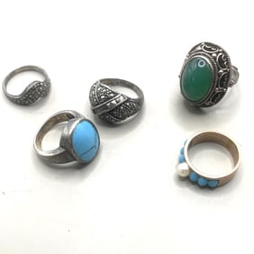 LOT OF (5) VINTAGE STERLING RINGS