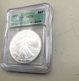 2004 AMERICAN SILVER EAGLE ICG MS-70