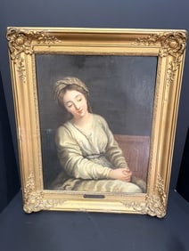 19TH C O/C V. SANDONI PORTRAIT OF A WOMAN