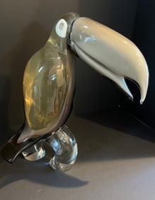 LARGE RARE LICIO ZANETTI MURANO TUCAN GLASS FIGURE