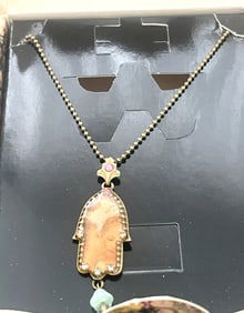 MICHAL NEGRIN HAND OF GOD NECKLACE BOX & PAPER