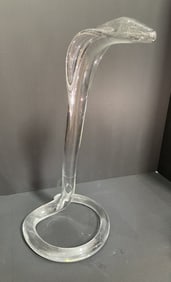 DAUM FRENCH CRYSTAL COBRA SCULPTURE