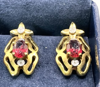 WONDERFUL VICTORIAL GOLD WASHED SILVER EARRINGS