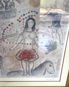 LARGE LIMITED EDITION MARC CHAGALL LITHOGRAPH FRAM