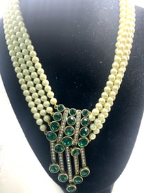 HEIDI DAUS EXTRAORDINARY FAUX EMERALD NECKLACE