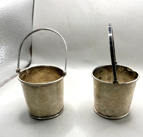 PAIR OF VINTAGE MID CENTUREY STERLING BUCKETS