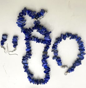 VINTAGE LAPIS LAZULLI STERLING LADIES SUITE