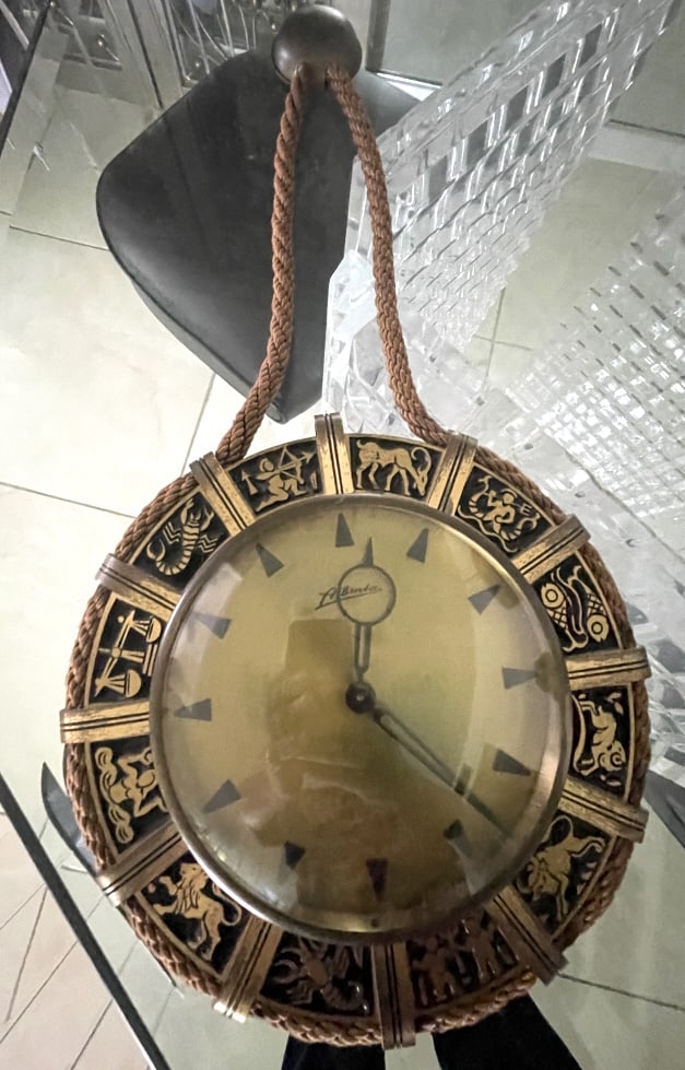 FABULOUS GERMAN MID CENTURY ZODIAC CLOCK: 1960 to 1969 Production Period1960 to 1969 Country of ManufactureGermany Identifying MarksThe style of the design is reminiscent of the designer and/ormanufacturer StyleVintage Detailed ConditionGood 