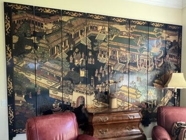 CHINESE QING COROMANDEL 8 PANNEL GORGEOUS SCREEN