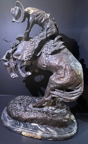 LARGE FREDERICK REMMINGTON BRONZE "RATTLESNAKE"