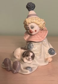 LLADRO CLOWN WITH DOG