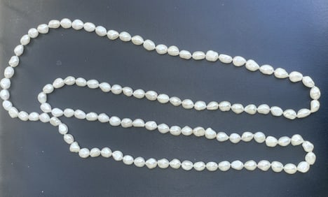 IMPRESSIVE 48" BAROQUE CULTURED PEARL NECKLACE