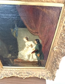 19TH C FRENCH SCHOOL OIL PTG. MYSTERY ARTIST