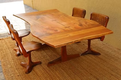 CUSTOM WALNUT TRESTLE TABLE RICHARD ROTHBARD 1975