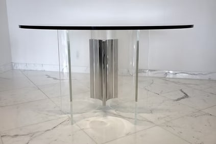 IMPRESSIVE PAUL JONES LUCITE TRESTLE TABLE BASE