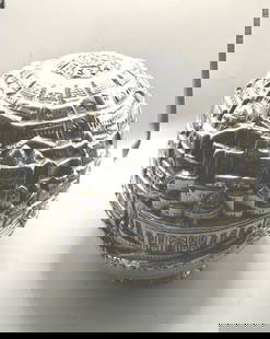 LARGE STERLING SILVER SPHERE OF OLD JERUSALEM: 7" IN DIAMETER AND 7 1/2" TALL VERY HEAVY