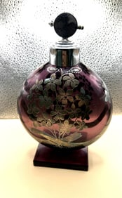 ART DECO SILVER OVERLAY ATOMIZER STUNNING