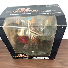 THE THREE STOOGES ANIMATED GOLF TOY WITH BOX
