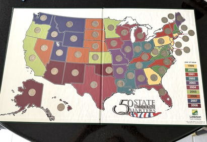 50 STATE QUARTER LITTLETON COIN DISPLAY MAP BOOK