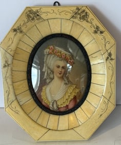 LOVELY VICTORIAN HAND PAINTED  PAINTING OF WOMAN