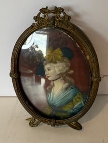 SMALL HAND PAINTED PORTRAIT OF A VICTORIAN LADY