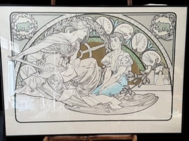 ALPHOSE MUCHA "HEAVENLY WOMEN" LITHOGRAPH POSTER