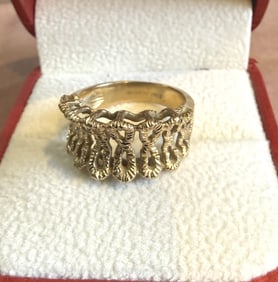 VINTAGE 14KT YELLOW GOLD MODERNIST RING