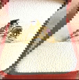 14KT Y.G BYPASS RING SAPPHIRE RUBY & DIAMONDS