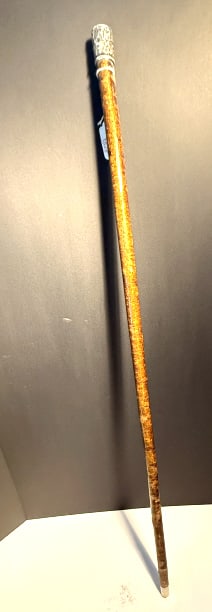 ANTIQUE STERLING HANDLED WALKING STICK (1 of 2)