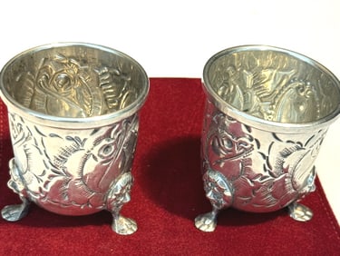 ANT. B & M ORNATE FOOTED TOOHPICK HOLDERS