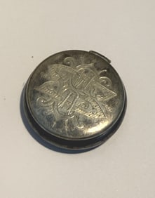 ANTIQUE NOUVEAU SMALL SILVER PILL BOX