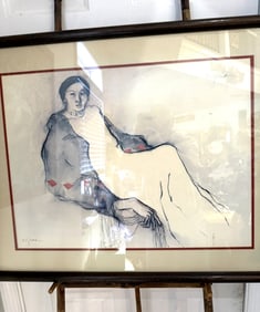 NAVAJO ARTIST R.C. GORMAN "WOMAN IN SHAWL" LITHO