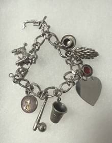 VINTAGE STERLING SILVER CHARM BRACELET