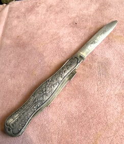ANTIQUE ENGLISH STERLING SILVER POCKET KNIFE